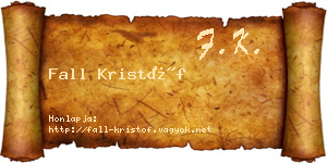 Fall Kristóf névjegykártya