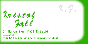 kristof fall business card